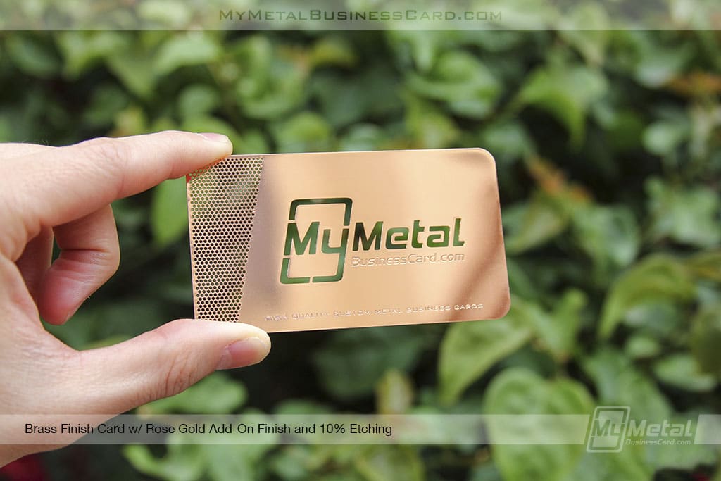 My Metal Business Card | Brass Finish Card With Rose Gold Finish