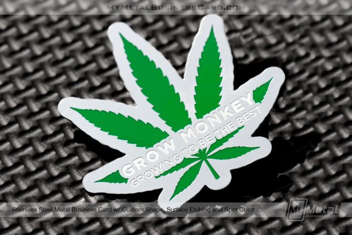 Cannabis Custom Shape Stainless Steel Card