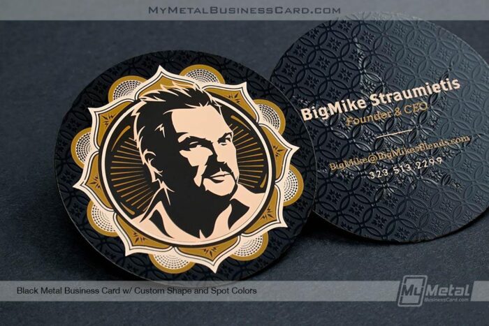 Custom Shape Black Metal Business Card