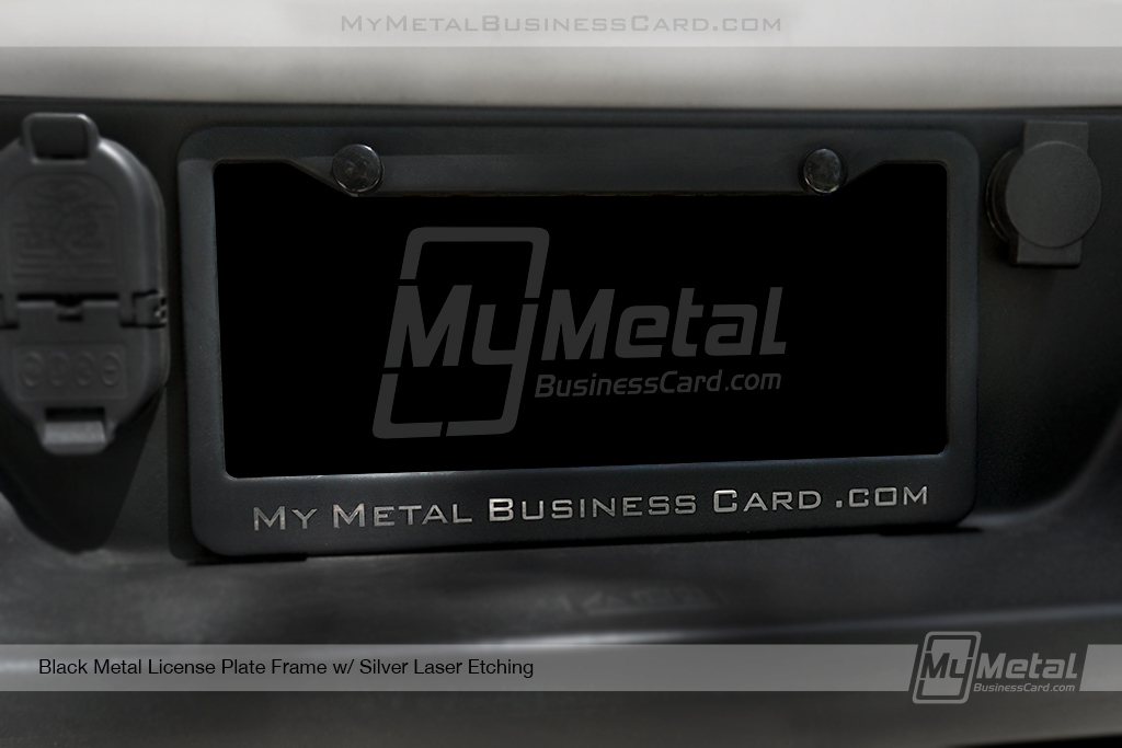 My Metal Business Card | License Plate Frame Black Metal Laser Etched My Metal Business Card Logo