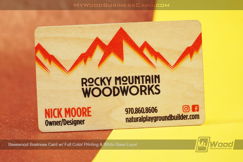 My Metal Business Card | Basswood Business Card Full Color Printing White Base Layer Rocky