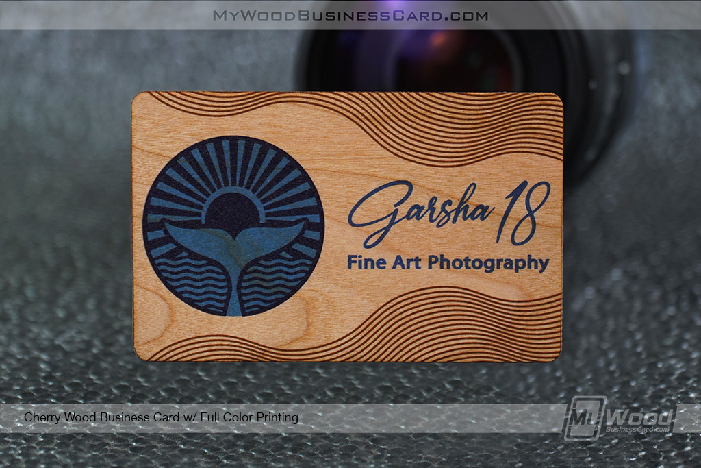 My Metal Business Card | Cherry Wood Business Card Full Color Printing Photography