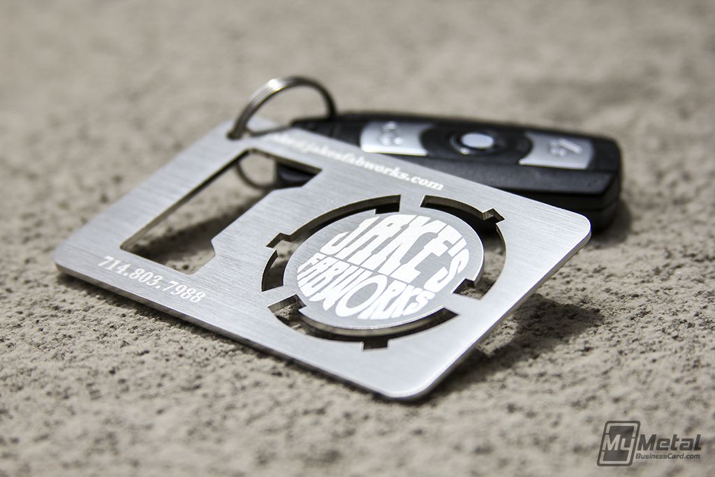 My Metal Business Card | Stainless Steel Bottle Opener Business Card Key Chain Custom Cutout 13326
