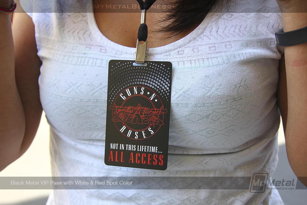 My Metal Business Card | Black Metal Vip Pass For Guns N Roses With Spot Coloring 24950