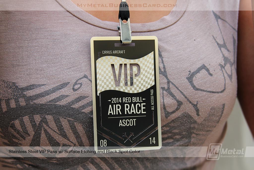 My Metal Business Card | Metal Vip Pass With Cutouts And Black Screen Printing For Red Bull 21357
