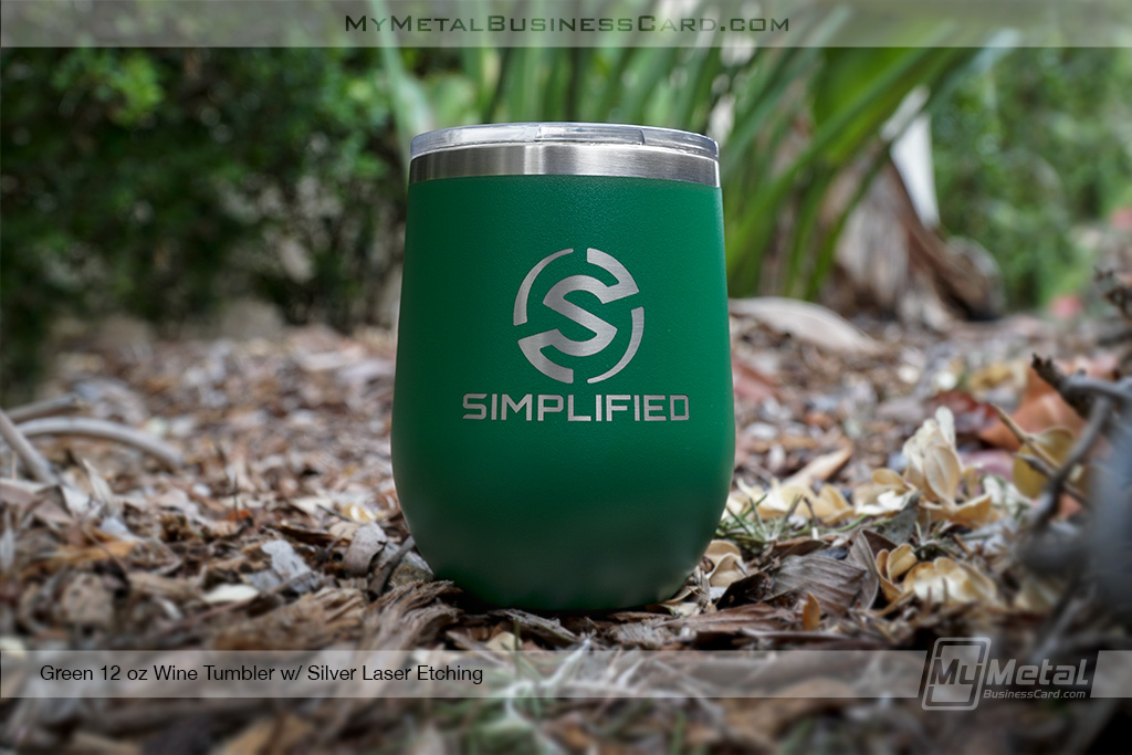 My Metal Business Card | Green Metal 12 Oz Tumbler Customized With Your Company Logo