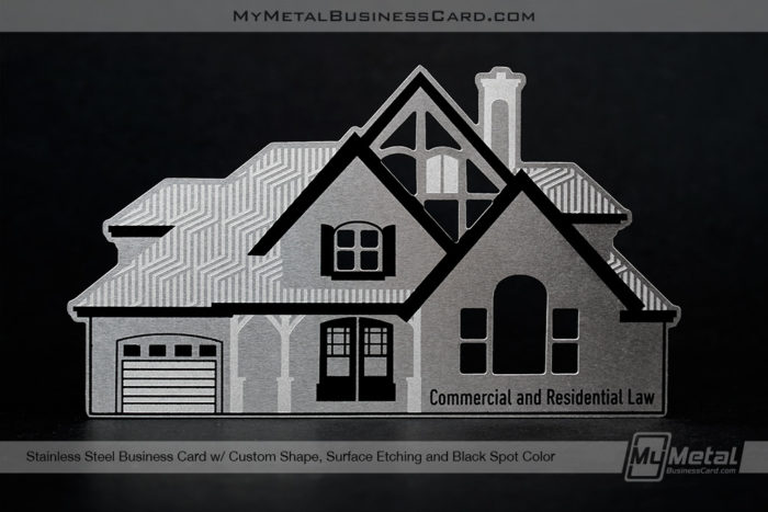 My Metal Business Card | Stainless Steel Quick Metal Card With Custom Shape House For Realtor