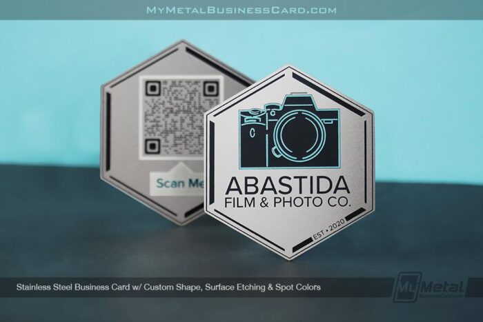Custom Shape Metal Business Card For Photographers