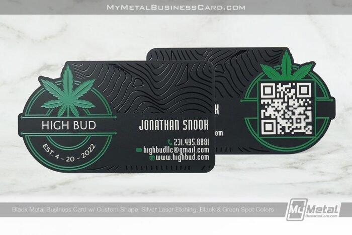 black metal business card