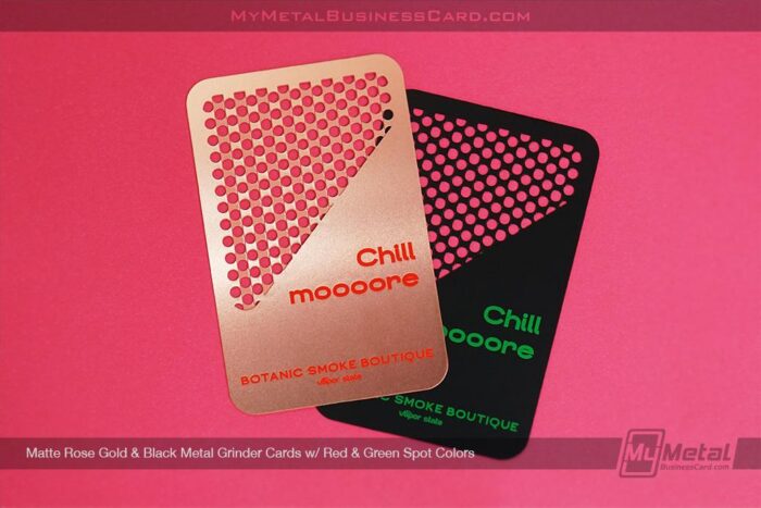 matte rose gold black metal grinder cards