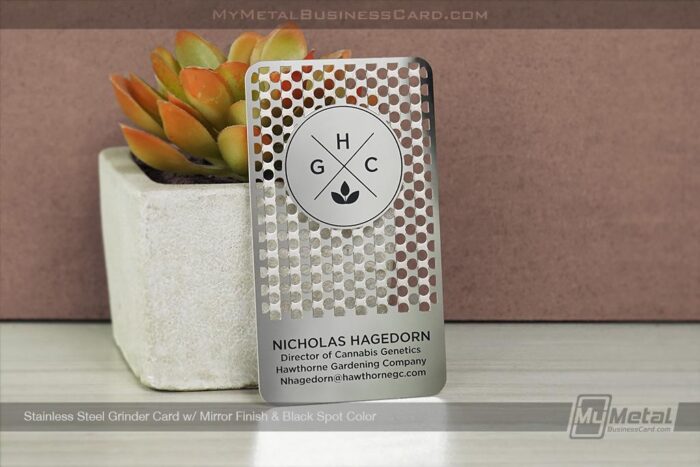 stainless steel grinder card mirror finish