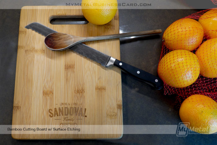 My Metal Business Card | Bamboo Cutting Board With Family Logo