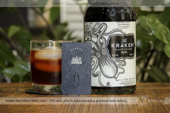 My Metal Business Card | Mmbc Kraken Rum Black Metal Card