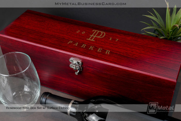 My Metal Business Card | Rosewood Wine Box Tool Set Family Logo