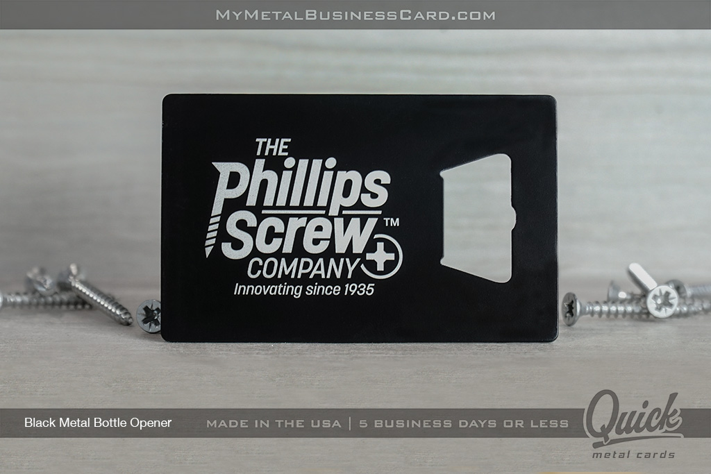 Black-Quick-Metal-Bottle-Opener-Business-Card-For-Phillips-Screw-Company