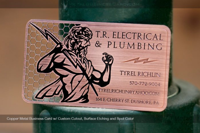 Copper-Metal-Business-Card-Custom-Cutout-Spot-Color-Tr-Electrical-Company