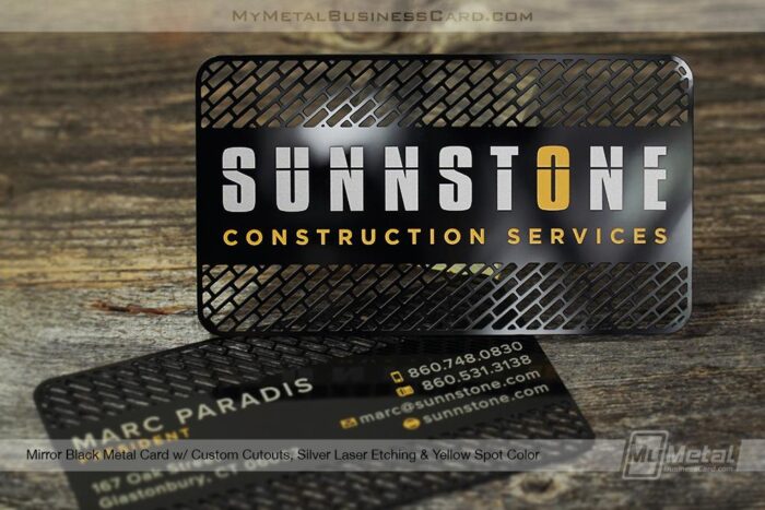 mirror black metal card