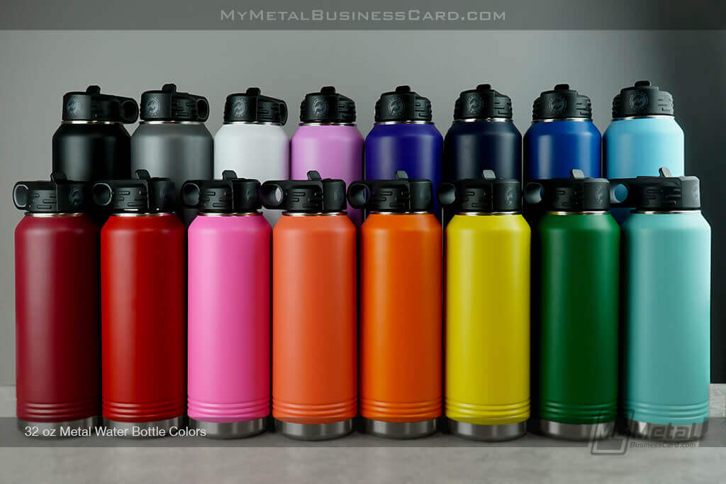 32 Oz Polar Camel Metal Water Bottles In Assorted Colors: Black, Grey, White, Light Purple, Purple, Navy Blue, Cobalt, Light Blue, Maroon, Red, Pink, Coral, Orange, Yellow, Green And Teal.