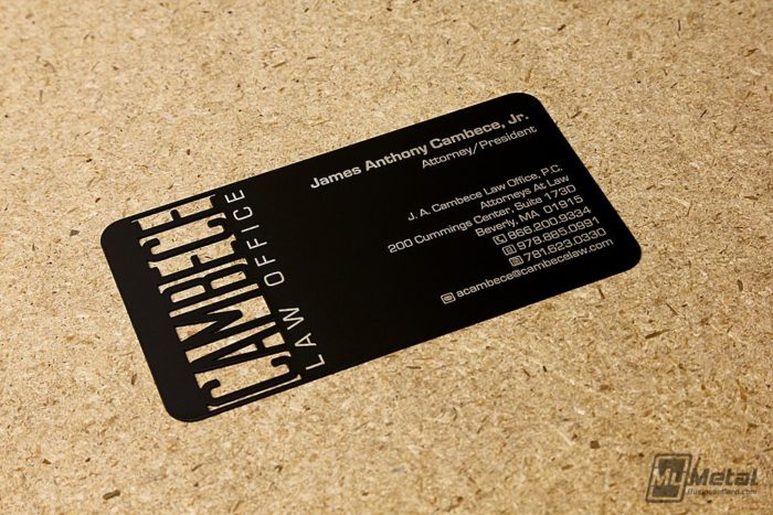 My Metal Business Card | Black Metal Business Card With Custom Cutouts Laser Etching 452435