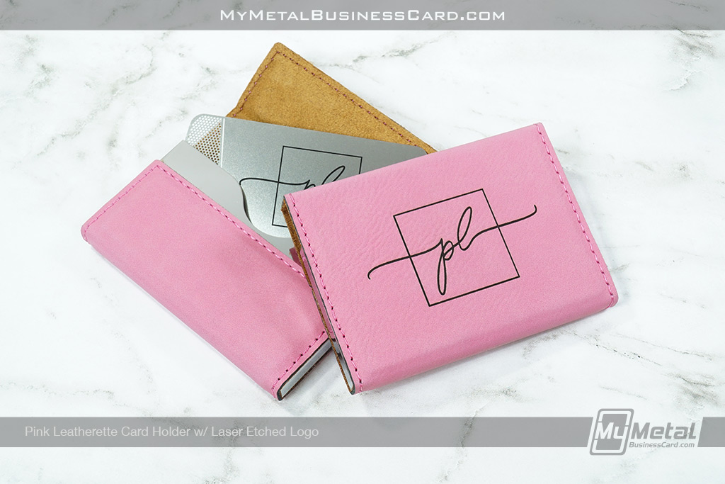 Custom Leatherette Card Holder Promotional Products In New Colors Including Pink
