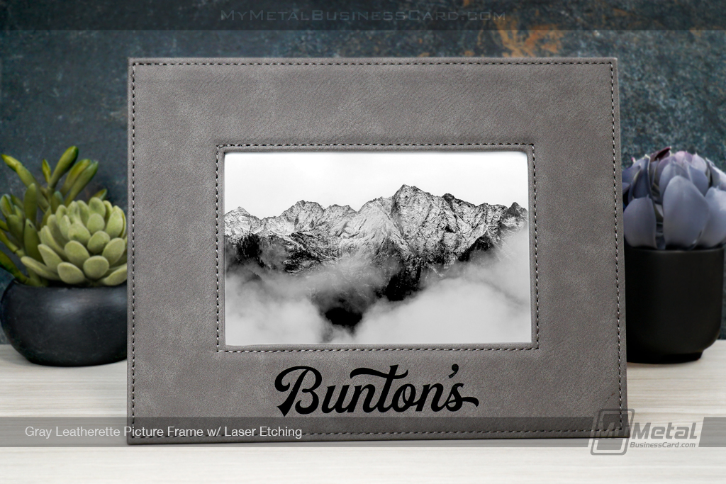 My Metal Business Card | Graypicture Frame With Silver Laser Etching Burton