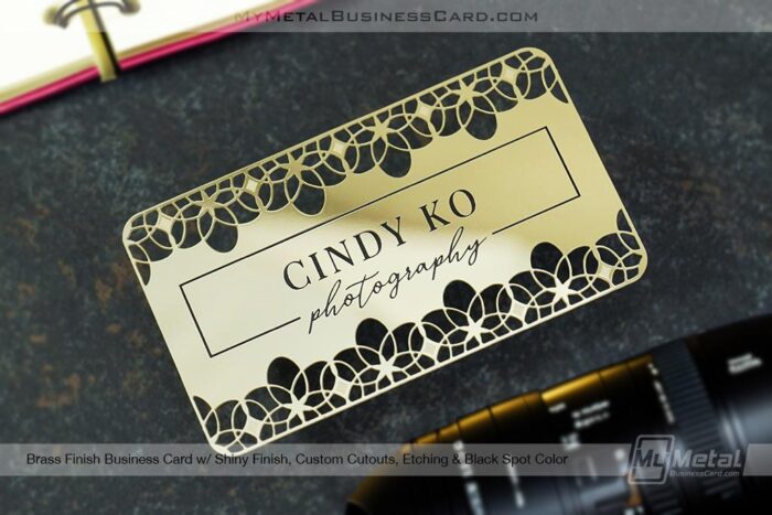Brass Finish Business Cards For Women And Photographers