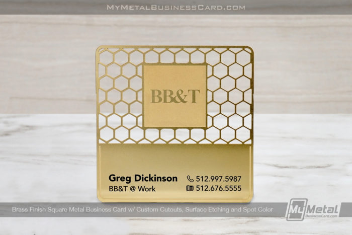 Brass Square Business Card Custom Cutout Bbt