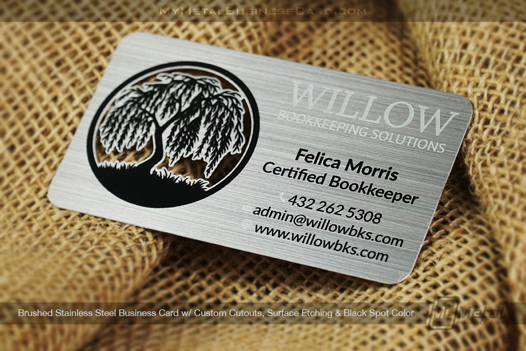 Brushed-Stainless-Steel-Business-Card-Cutouts-Surface-Etching-Black-Color-Willow