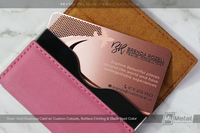 Rose Gold Business Cards For Women And Travel Consultants