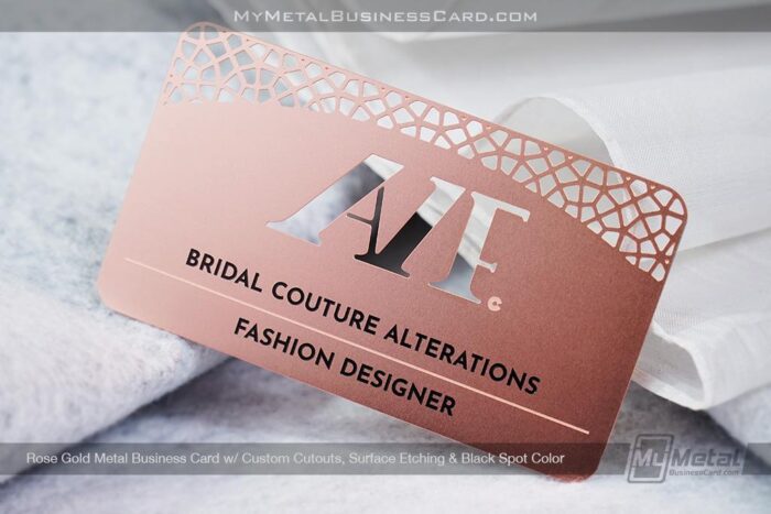 Rose Gold Metal Business Cards For Fashion Designers