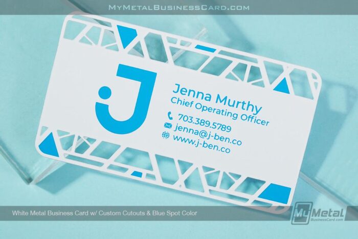 White Metal Business Cards For Women