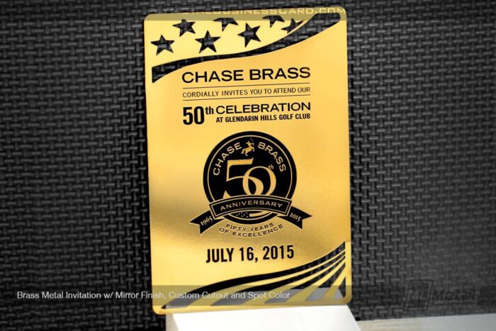 brass metal invitation