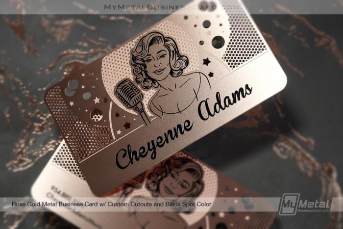 Rose Gold Metal Business Card Custom Cutout
