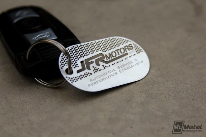 Jfr Motors Etched Dog Tag Keychain
