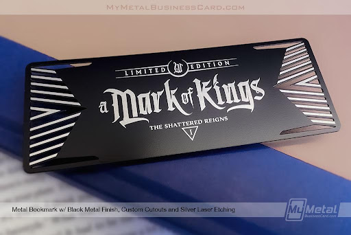 Black Custom Metal Bookmark My Metal Business Card