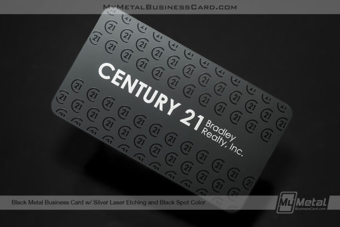 My Metal Business Card | Black Metal Luxury Business Card For Century 21 Realtor With Black Gloss Detail Lux