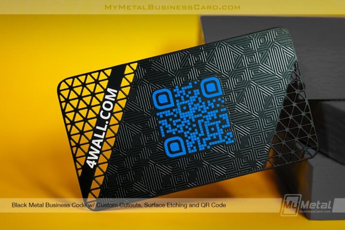 Black Metal Qr Code Business Card