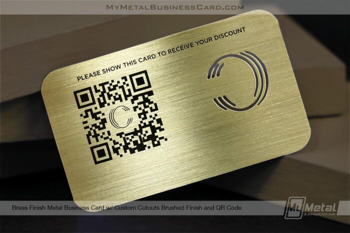 Brass Finish Metal Business Card With Qr Code