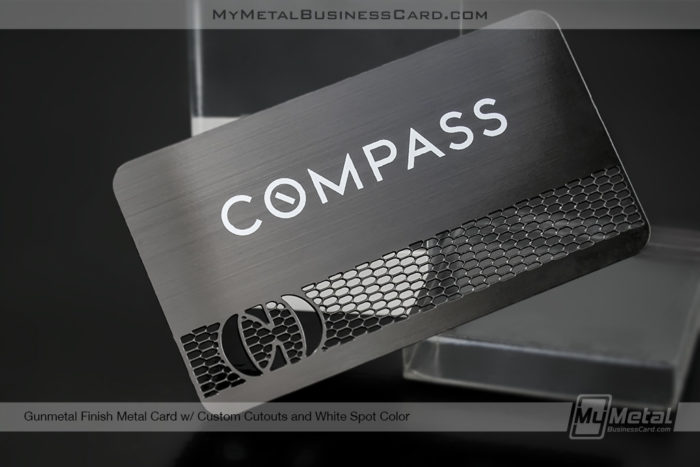My Metal Business Card | Gunmetal Business Card With Brushed Metal Surface For Compass Realtor