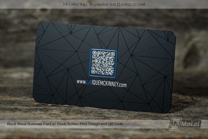Black Metal Business Card With Qr Code