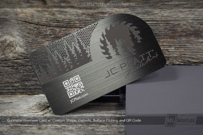 Gunmetal Business Card With Qr Code