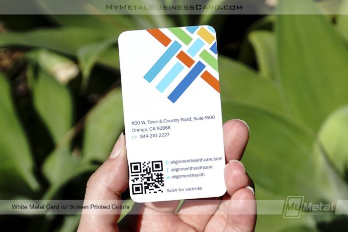 White Metal Card With Qr Code