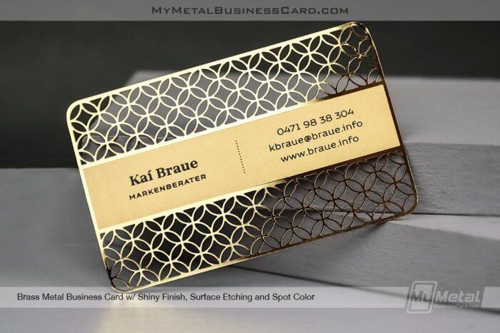 Brass Finish Business Cards for Marketing Managers