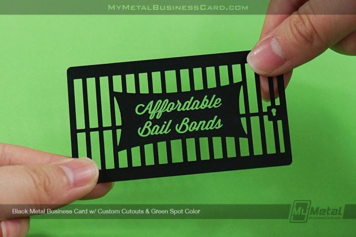Black Metal Business Card With Custom Cutouts