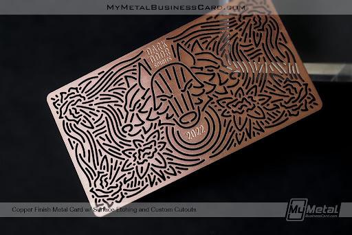 Copper Finish Metal Card