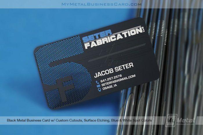 Custom Cutout Black Metal Business Card