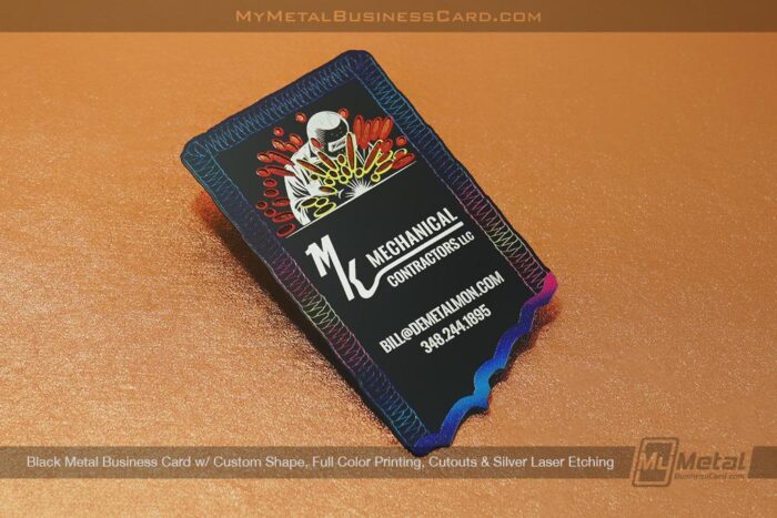 Black Metal Business Card For Contractors