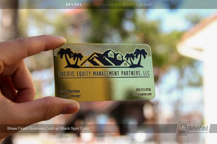 Brass Finish Business Card For Contractors