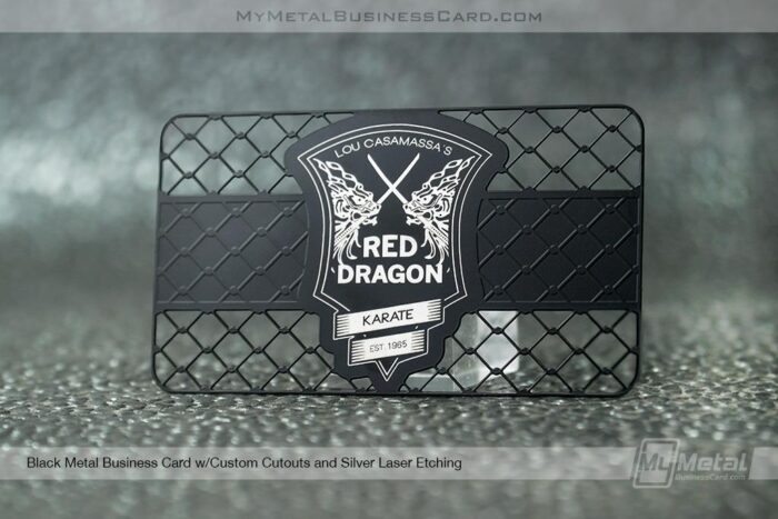 Black Metal Business Card Custom Cutouts