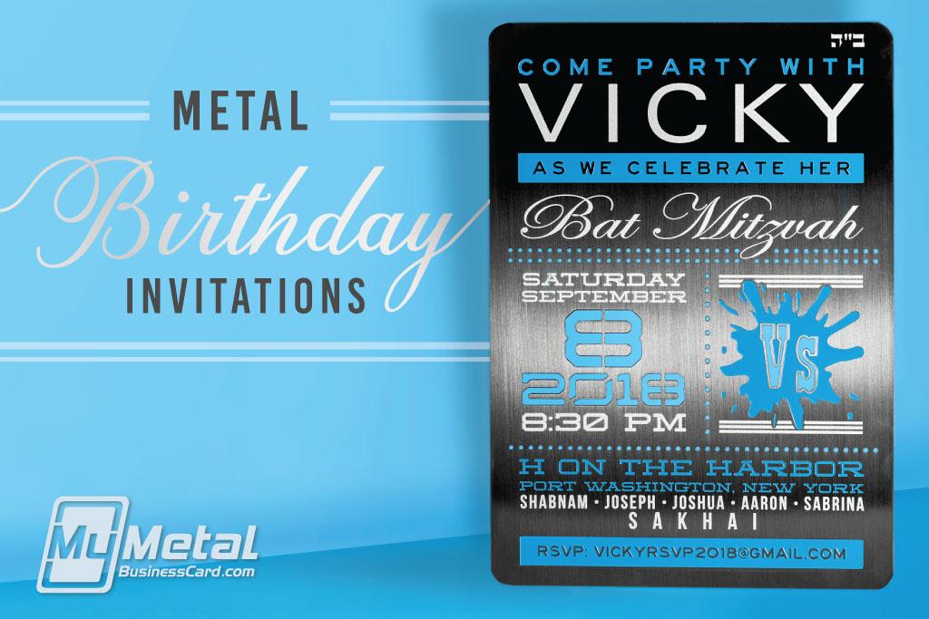Custom Metal Birthday Invitations